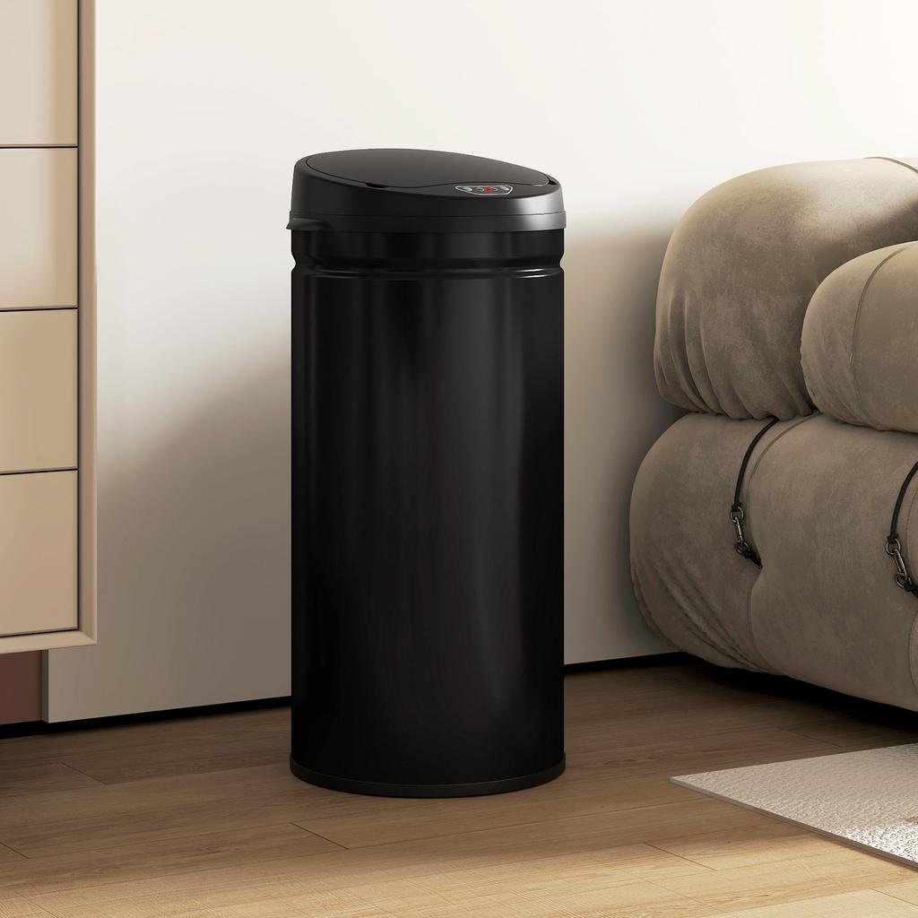42 Liter Sensor Trash Can with Soft-Close Function, Touchless Stainless Steel Waste Bin for Hygienic Kitchens