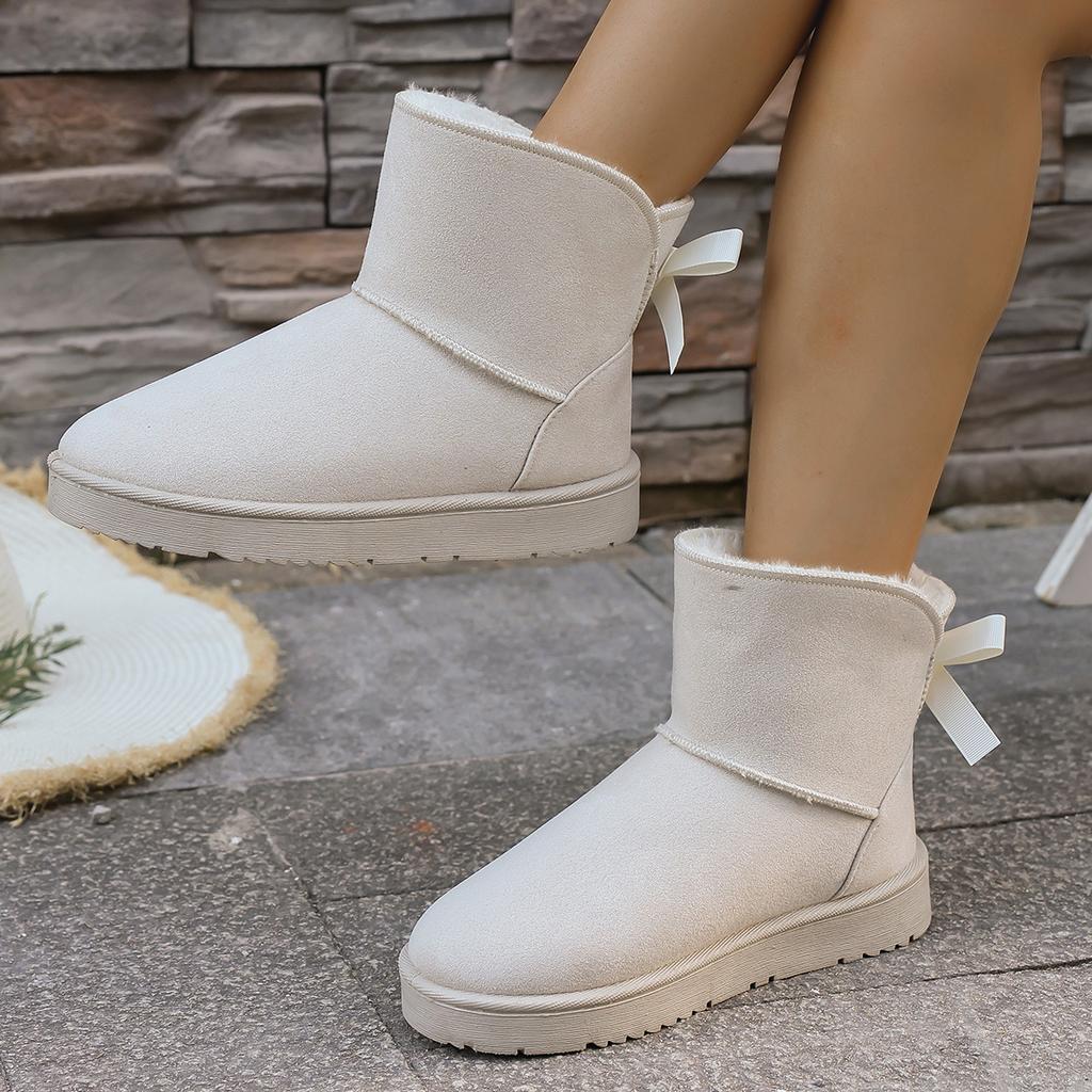 2025 New Imitation Leather Snow Boots Women's Fur Integrated Fleece Thickened Non-slip Cotton Shoes Northeast Outdoor Women's Shoes