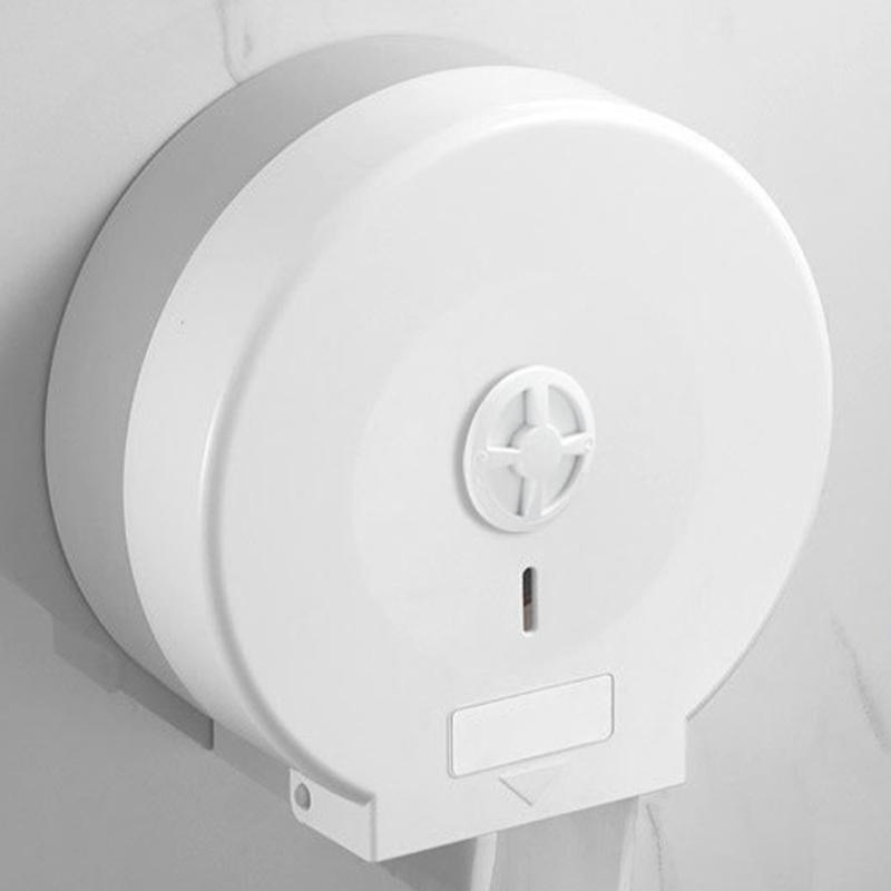 Wall Mounted Large Roll Toilet Paper Holder Dust Proof Cover Space Saving Design Easy Installation For Public Bathroom