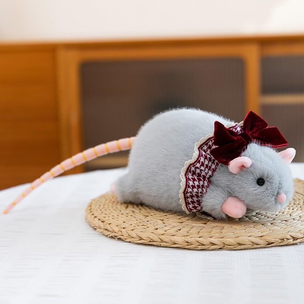 Plush Mouse Doll Floral Dress Mouse Toy Creative Flower Branch Rat Doll  Kids Gift Birthday