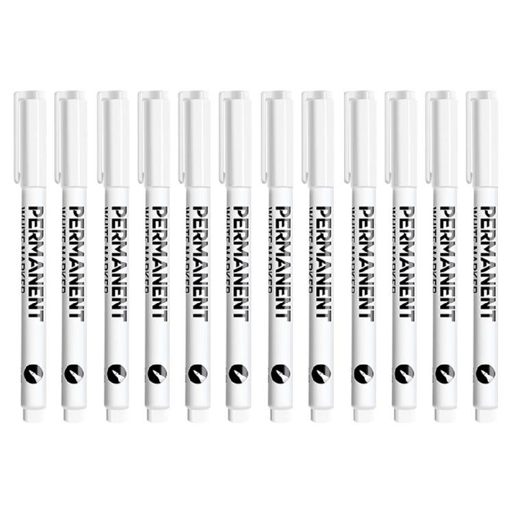 1/12Pieces Permanent Marker 2mm Fine Tip For Painting on Stone Wood Plastic Ceramic Glass Paper Leather Clothes Metal