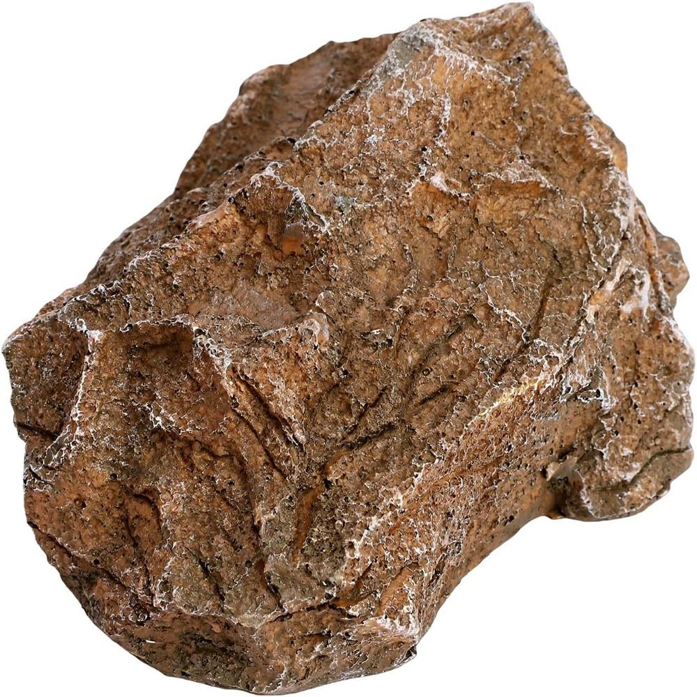 Odorless Reptile Hide Cave Flat Base Hideout Decor Decorative Natural Rock Design Pet Enclosure