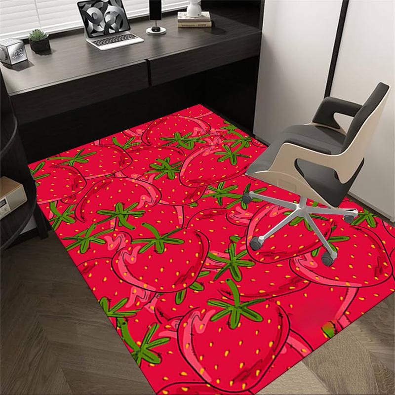 1 stuk extra groot antislip vloerkleed met aardbeienpatroon, geschikt voor kantoor, huis, studio, grote ruimte, binnenkleed, opvallend statementstuk