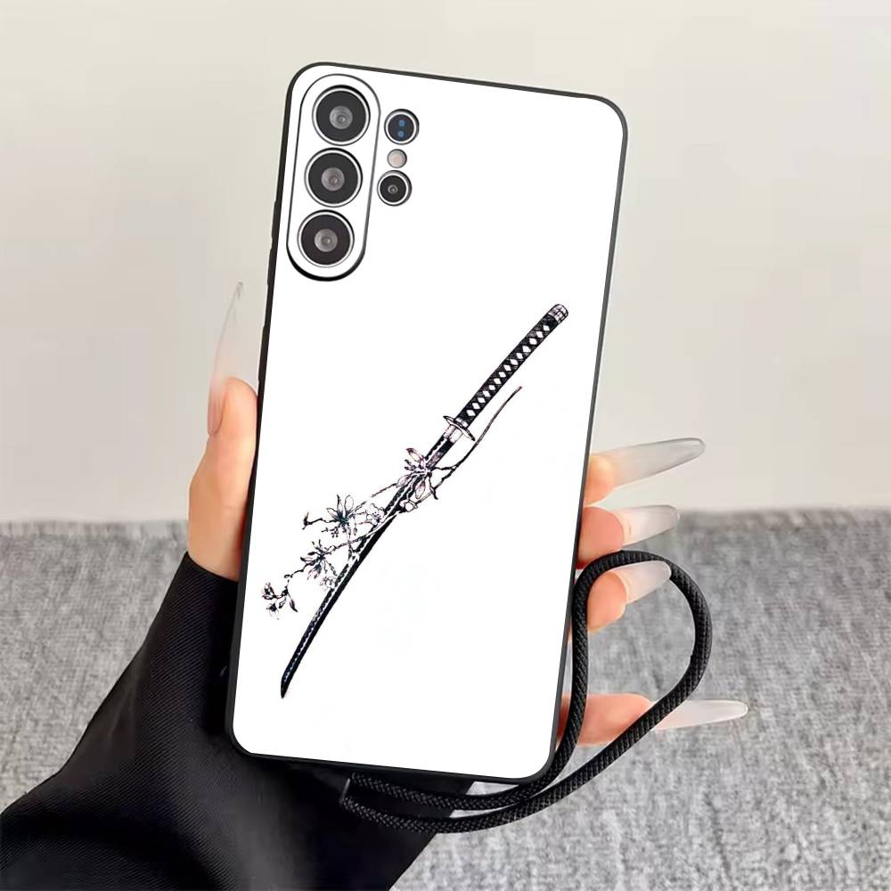 

K-Katana Phone Case For Samsung S25,S24,S21,S22,S23,S30,Ultra,S20,Plus,Fe,Soft Silicone Black Cover Samsung S235G