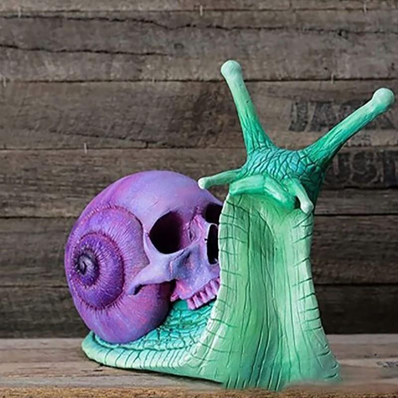 

Skull Snail Skull Sculpture Gothic, Garden Home Decoration Resin Crafts