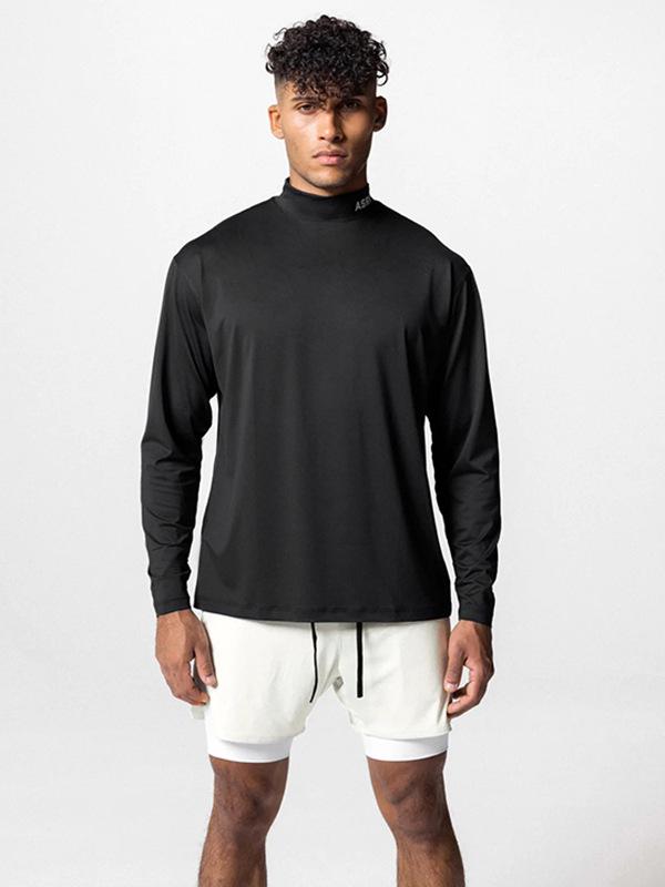Men's Quick-Dry Long-Sleeve Half-Collar Sports Tee