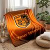 Coperta di Flanella con Testo Nome Personalizzato Hull City Logo Calcio Plaid in Pile Personalizzato Regalo Speciale per Divano Camera da Letto Casa
