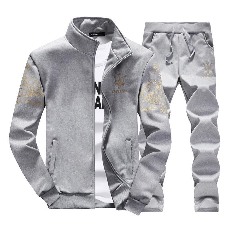 2025 Trendy Men's Casual Sports Suit: Youthful Two-Piece Hoodie Set for Spring and Autumn