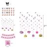 Kuromi Themed Birthday Party Decor Supplies Set With Flag Cake Spiral Balloon And Bright Colorful Toppers