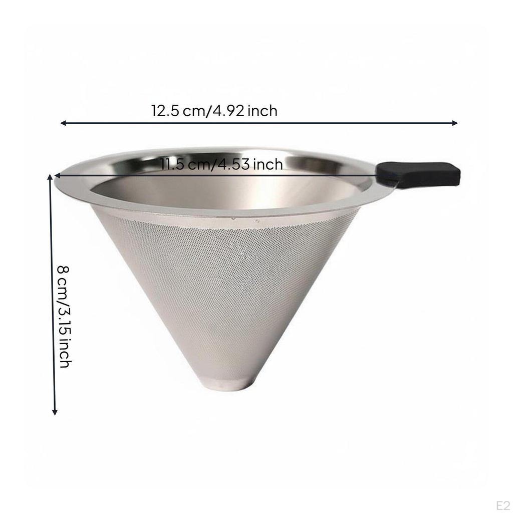 Stainless Steel Coffee Strainer Food Grade 60Degree Cone Design Pour