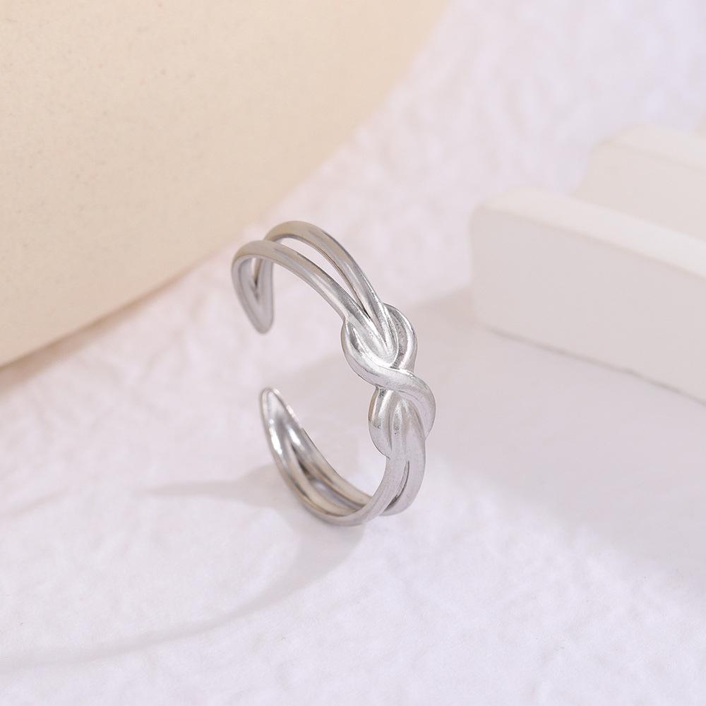 Women's Eco-friendly Titanium Steel Open Geometric Ring - Non-fading, Casual Fashion Accessory