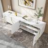 TV Console Table High Capacity Push Type Cabinet with 4 Doors Strong Stand Load-bearing Mid Century Modern Living Room Furniture Television