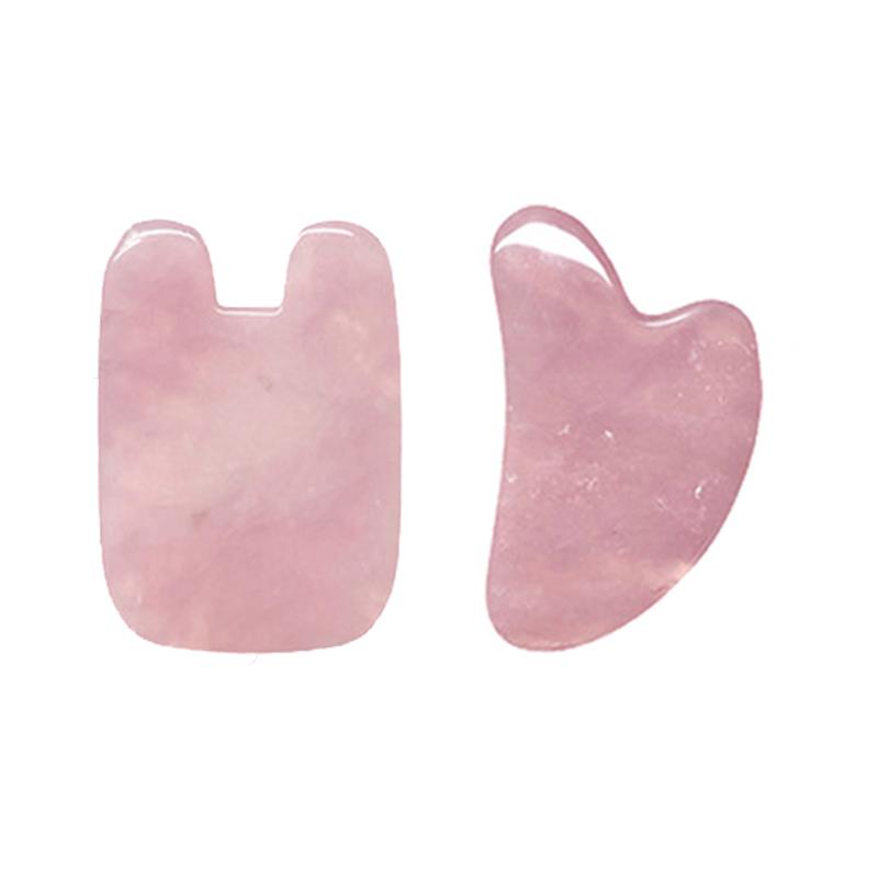 Rose Quartz Gouache Scraper For Face Natural Jade Stone Pink Quartz Gua Sha Scraping Board Acupuncture Health Massage Face Lift