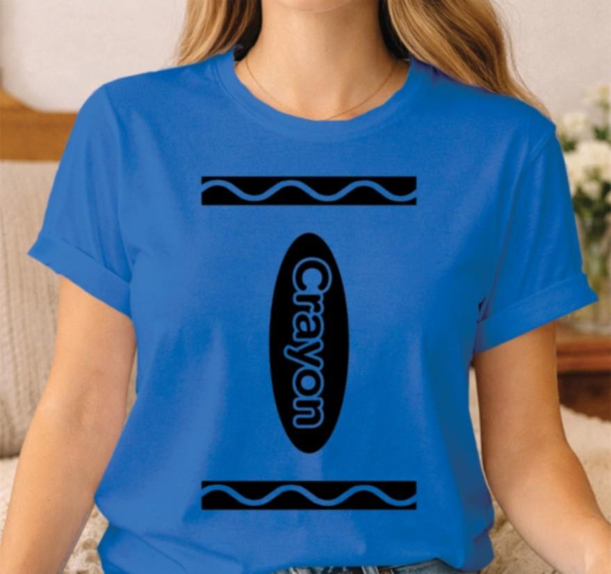 Crayon T Shirt Funny World Book Day Costume Halloween Fancy Dress Unisex Tee