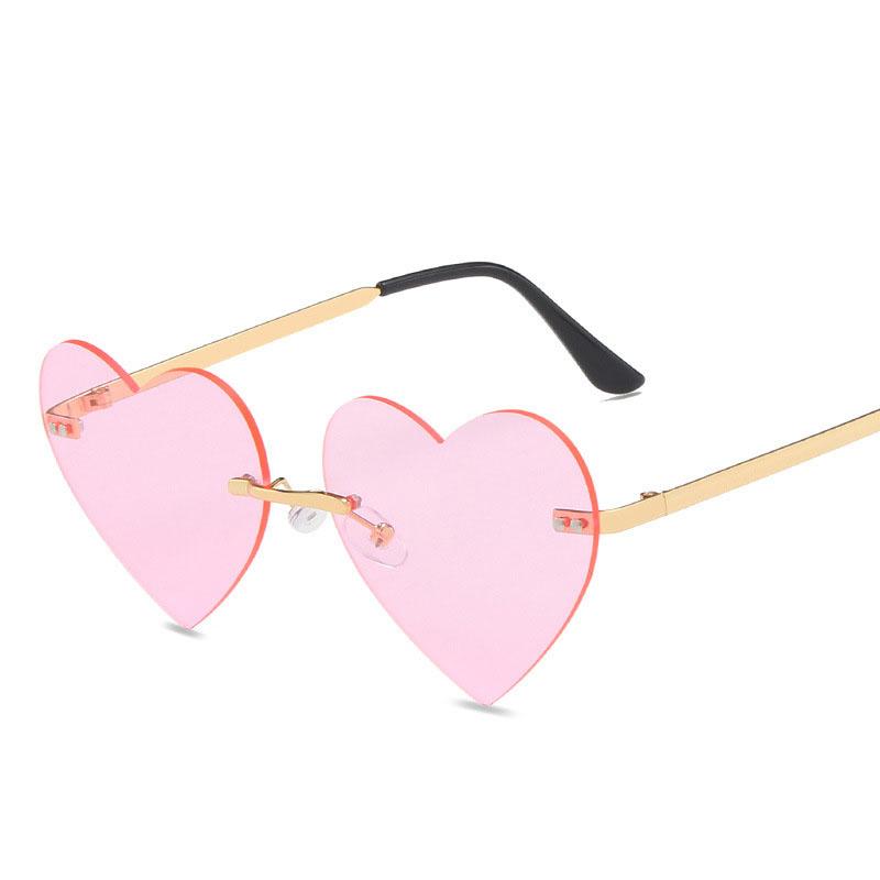 Love Heart Shape Women Sunglasses Rimless Metal Leg New Fashion Designer Sunglasses Female High Quality Sun glasses for Women
