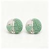 Mori gradual change leaf stud earrings natural texture stitching design niche fresh versatile temperament earrings original design