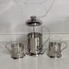 Heat-Resistant French Press Coffee & Tea Maker with Bamboo Handle and Stainless Steel Filter