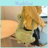 Cartoon Dinosaur Plush Bag For Girls Soft Toy Shoulder Wallet With Zipper Closure
