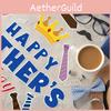 Day Father Theme Tie Hat Glasses Pattern Card Stickers Party Decoration Props