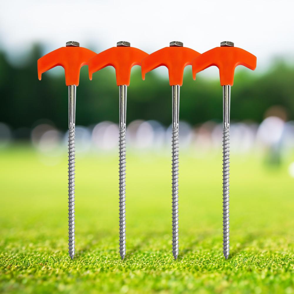 Screw-in Tent Stakes with Hex Socket Rotating Tent Pegs Heavy Duty Spiral Screw Camping Stakes for Outdoor Camping