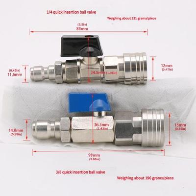 3/8 or 1/4inch Quick Connect High Pressure Washer Ball Valves Hose Control Water Flows Switches for Power Washer