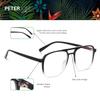 Peter Jones Black Transparent Square Unisex Large Anti Glare/UV Protected Computer/Gaming Glasses (20001BT)