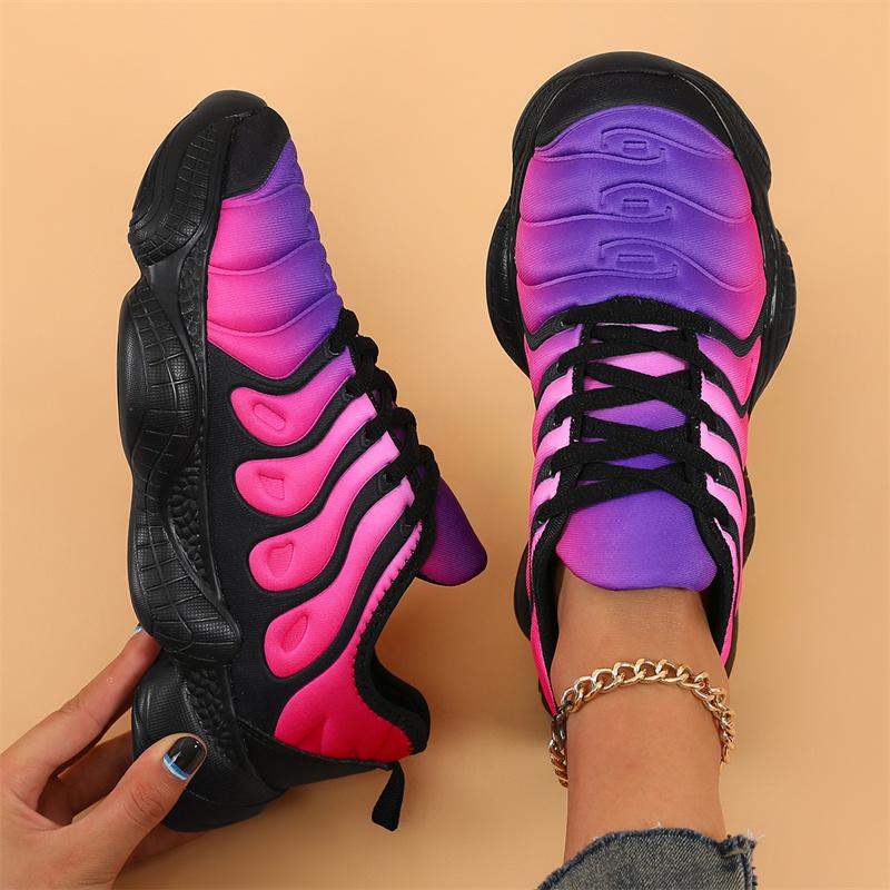 Damen Sneakers Mode Regenbogenfarben Plateauschuhe Lässige Wanderschuhe Bequeme Leichte Outdoor-Damen Vulkanisierte Schuhe