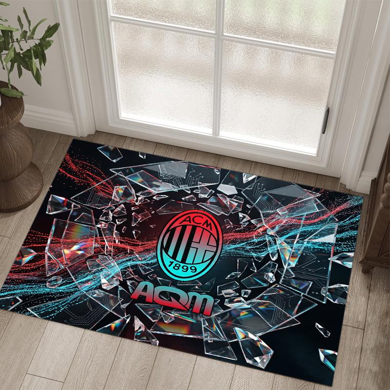 AC Milan Design Crystal Velvet Carpet Cozy Non?Slip Printed Rug For Bedroom Living Room Entrance