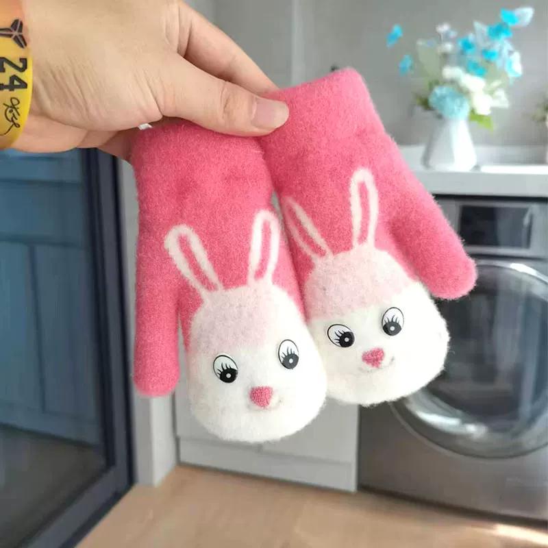 Baby Gloves for Autumn and Winter, Thickened and Fleece-Lined for Warmth, Suitable for Toddlers, Boys and Girls, Cute Dinosaur Design, Mittens