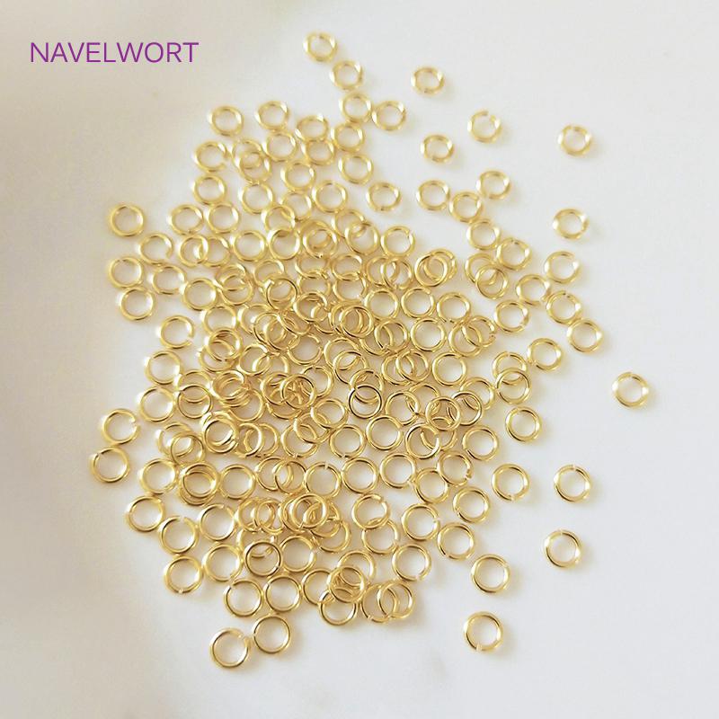 Multi Size 14K/18K Gold Plated Open Jump Ring Connecting Rings For Jewelry Making Brass Split Rings Jewelry And Accessories