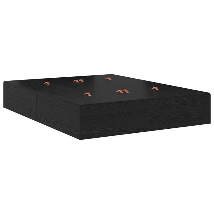 Cadre de lit de rangement vidaXL en chêne noir 150x200 cm 3335382