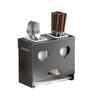 Carbon Steel Cutlery Holder Detachable Rust-proof Cutter Storage Rack with Drain Tray Large Capacity Spoon Fork Organizer