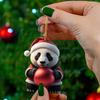 Christmas Panda Pendant: Acrylic Cartoon Panda for Tree or Car Decoration
