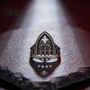 Gothic Castle Ring Retro Hollow for Men Women, Church Statement Punk Style Alloy Ring, Non Tarnish Carving Open Hypoallergenic Finger Jewelry