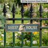 2D Flat, 1pc, 3.94 X 15.74 Inches Aluminum Decorative Sign -Vintage Sheep House Metal Sign -Farmhouse Wall Art Featuring Distressed Typography and