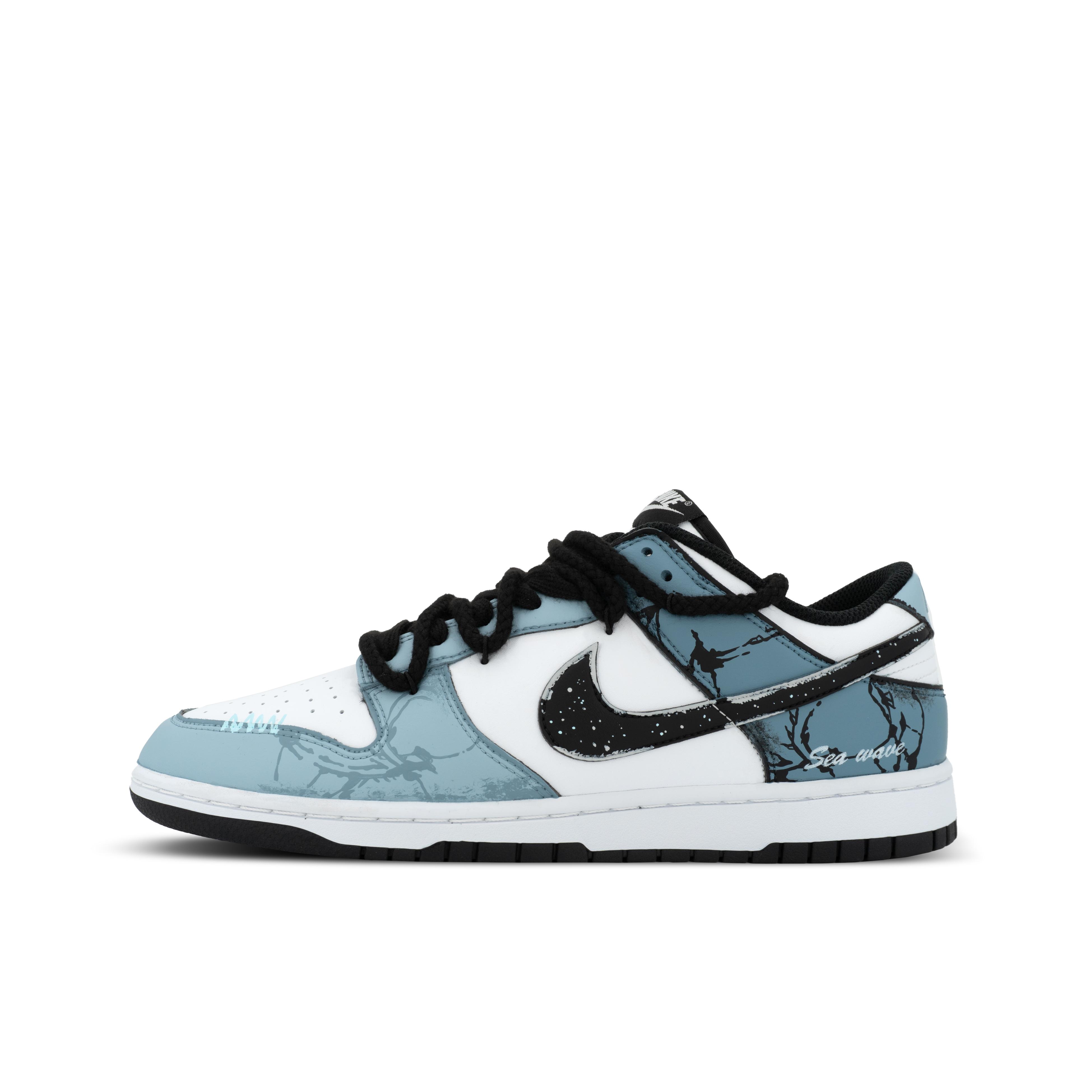 

Nike Dunk Gorilla Jiedian XJDD Wind Dark Night Leather Low top Skateboard Shoes Unisex White Blue HF5441-100(team1369-) 41