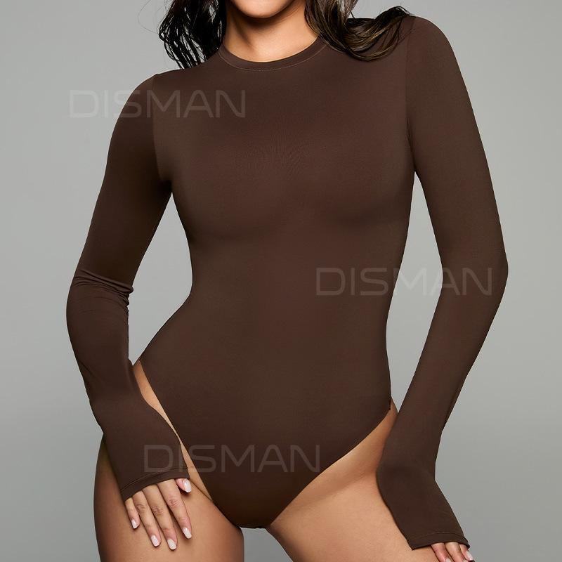 Hot-Selling European & American Style Slim-Fit Long Sleeve Bodysuit: Comfortable, Breathable, Seamless T-Shirt for Spring/Summer