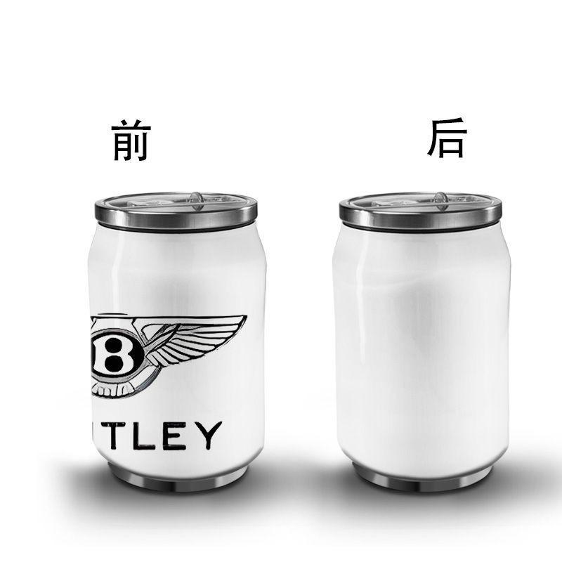

For BENTLEY LOGO Ice American Coffee Cup Thermos Stainless Steel Sports Water Bottle Straw Cup Creative Can Vacuum Straw Cup