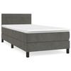 3141330 vidaXL Divan Bed and Mattress Dark Grey 80x200 Cm Velvet