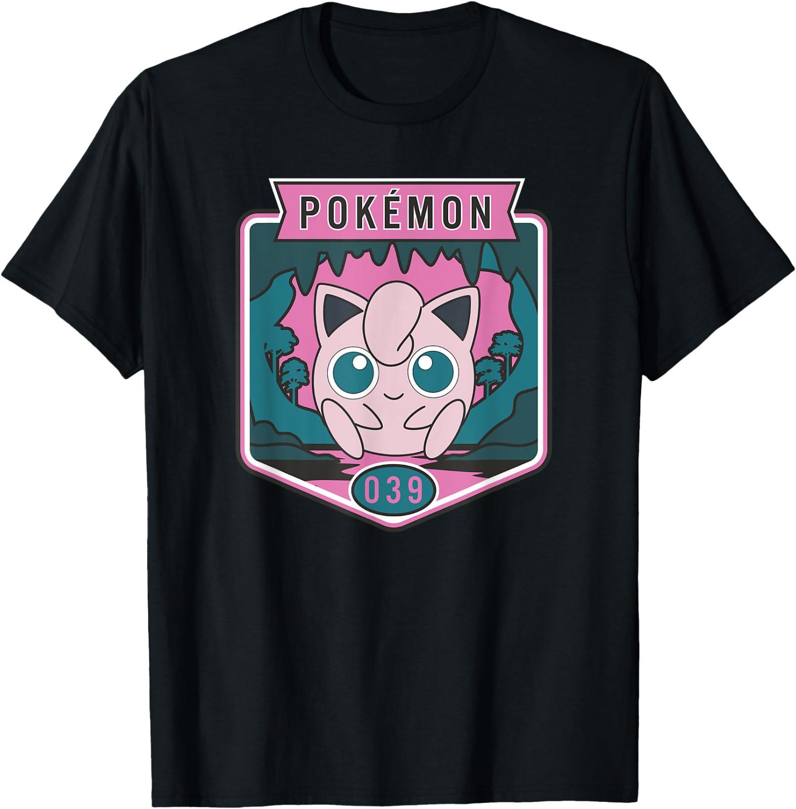 Pokémon 039 Jigglypuff Outdoor Adventures Forest Park Badge T-Shirt Gift Idea L