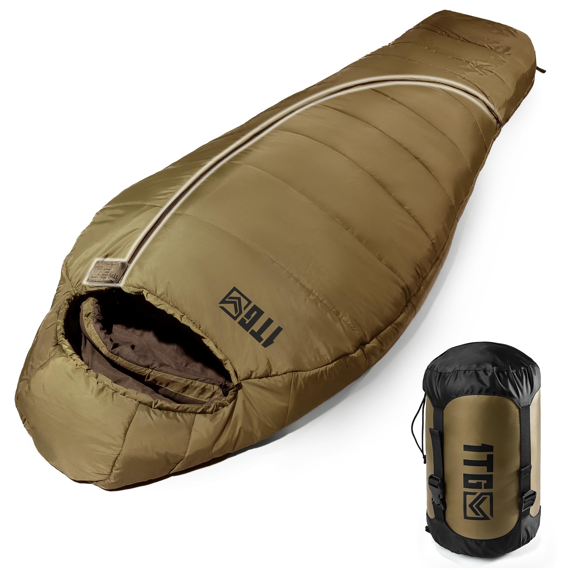 

1TG Тактичний Спальний Мішок Мумія Все Для Для Літа Комфортний Холод Тепло 250Г Висока Продуктивність Повністю Не Втрачає Свій Катастрофа Гора Спати В коричневий