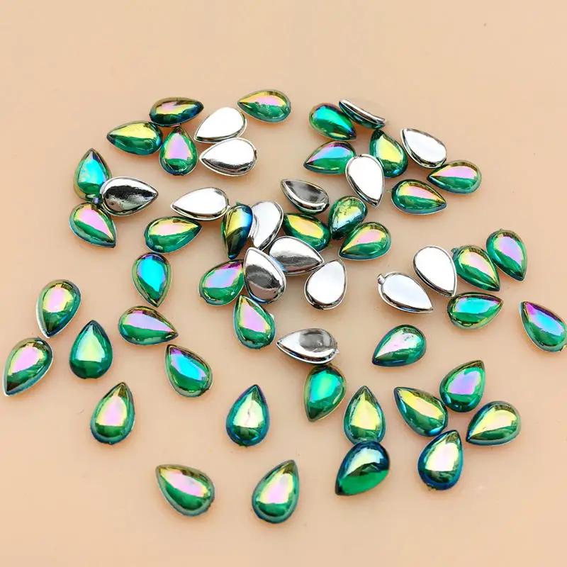 

Блестящие 200 шт. 4*6 мм Стеклянные стразы-капли воды Плоские камни и кристаллы Для украшений для ногтей костюм A56