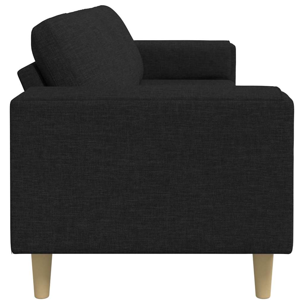 Living Room Sofa Black 250 x 77 x 76 cm Polyester