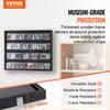 36 Graded Sports Card Display Case, 30.5x24.3x2.1 In, Baseball Card Display Frame with 98% UV Protection Clear View PC Glass, Lockable Wall Cabinet