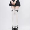 Japanese-style Lolita black bow knee-high socks for women with white lace jk Flattering lace trim for the legs