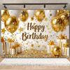 Gold Glitter Pink Blue Birthday Party Photo Backdrop Balloon Star Booth Banner Poster Adult Theme Party Decoration Supplies Gift