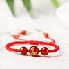 Kids Bracelet Female Snake Year Dragon Boat Festival Red Agate Colorful Braided Rope Red Woven Red Rope Girl Girl Boy Carrying Strap