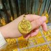 Ethnic Style Sand Gold Auspicious Dragon Round Pendant Necklace