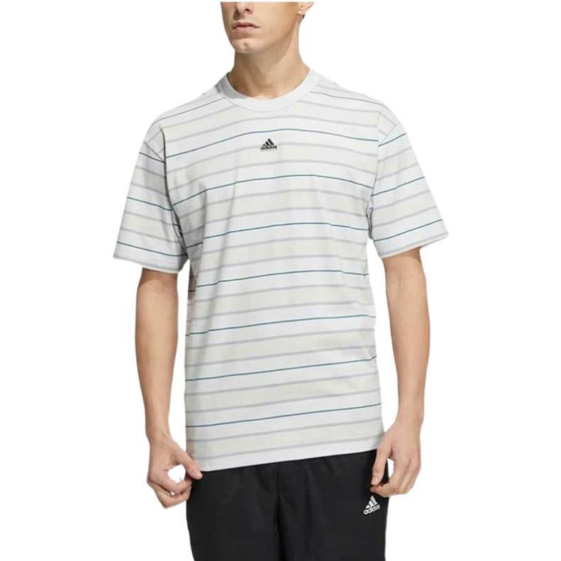 Adidas T Shirts Men's White Crew Neck Thin Straight Fit HS4382