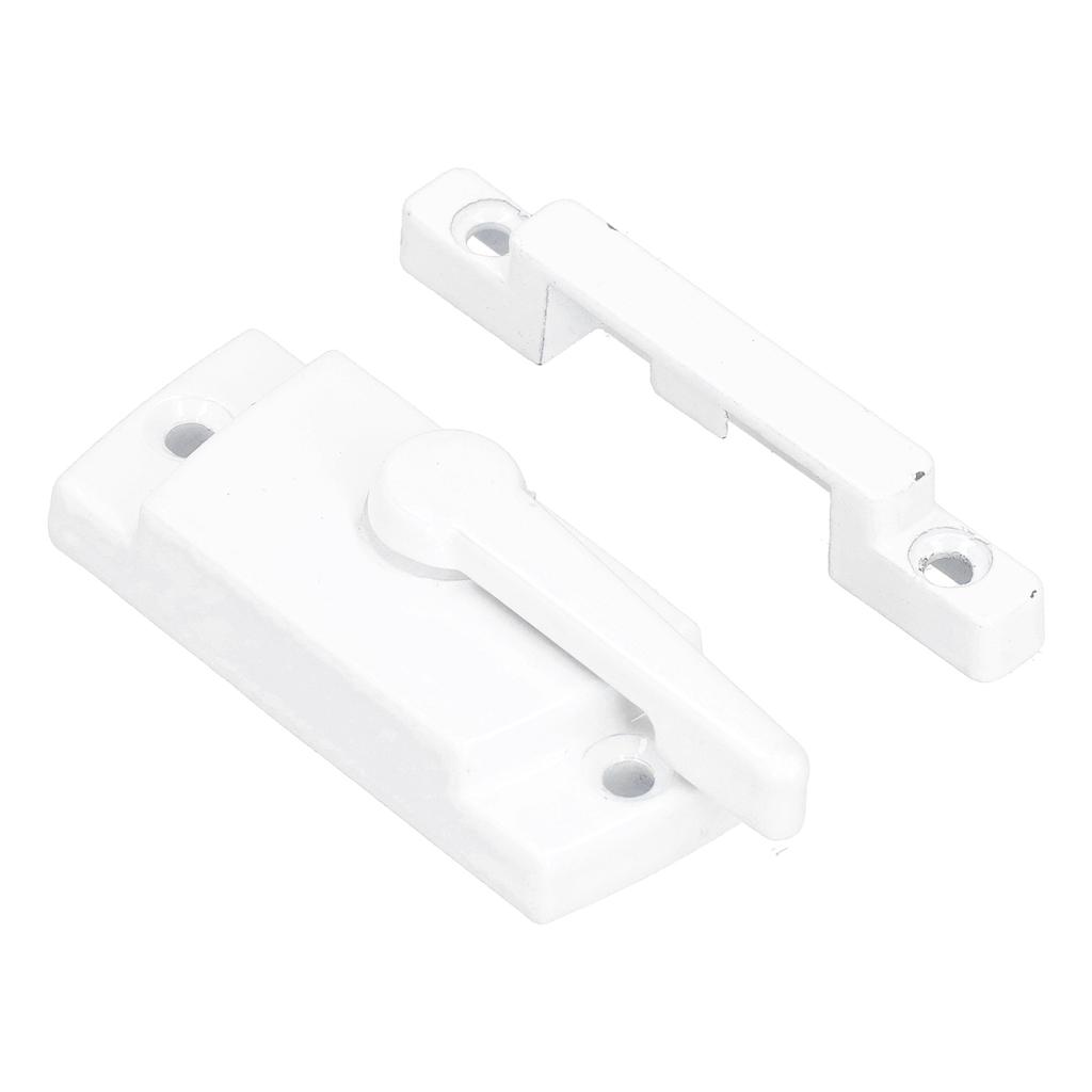 Sash Lock Square Zinc Alloy White AntiRust Multifunctional Sturdy Window Lock for Home Office